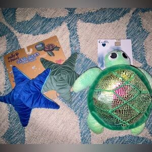 Sea Life Plush Turtle and Starfish Set